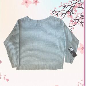 NWT Women's 3/4 sleeve, blue, acrylic knit sweater by Korye, spring wt, size M